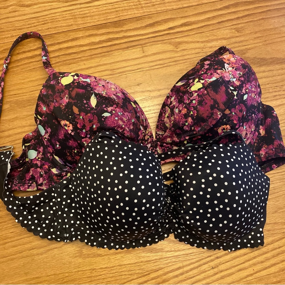 Victorias Secret Bikini Top Bundle of 2~40C Underwire Padded Push-up Swimwear